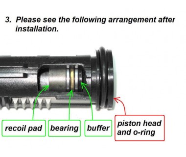 One-way Bearing Piston Head, Recoil Shock System M4 Series (for T.Marui gas cylinder)