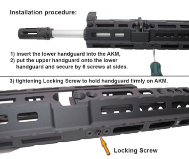 AKM (T.Marui GBB) CNC 6061 Aluminium Alpha 10" Handguard