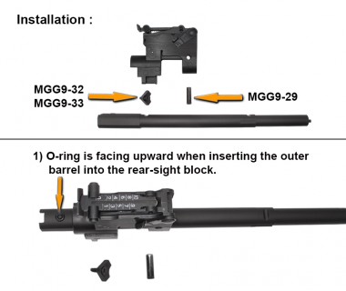 AKM (T.Marui GBB) CNC RD type Front Sight/Gas Block and Outer Barrel set