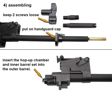 AKM (T.Marui GBB) CNC RD type Front Sight/Gas Block and Outer Barrel set