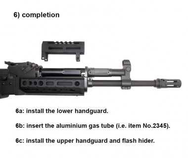 AKM (T.Marui GBB) CNC RD type Front Sight/Gas Block and Outer Barrel set