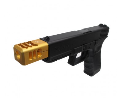 Glock (T.Marui) CNC Aluminium 3-Cut A-style Comp Gold
