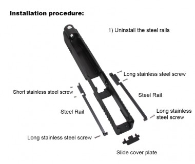 Glock 17Gen5 (T.Marui) CNC 6061 Aluminium 34Gen5 slide set