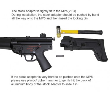 MP5 (VFC) CNC 6063 Aluminium Stock Adaptor & Polymer ACR