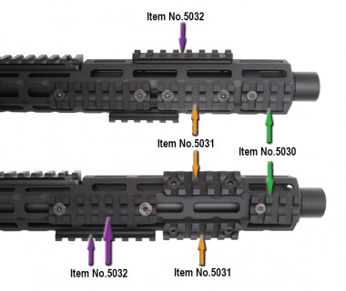 3 Slots Rail (M-LOK) CNC 6063 Aluminium
